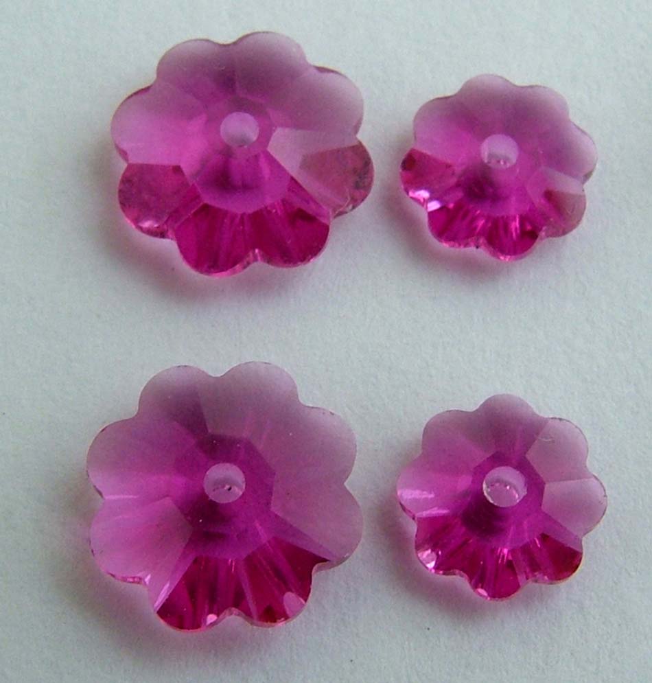 Swarovski Margarita Flower Pink Fuchsia 6mm 8mm jewelbeads4